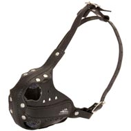 Police Leather Bull Terrier Muzzle for Working Dogs Police Leather Bull Terrier Muzzle for Working Dogs