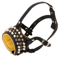 Anti-Barking Studded Leather Bull Terrier Muzzle Anti-Barking Studded Leather Bull Terrier Muzzle