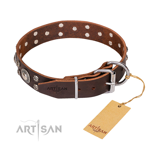 Functional leather collar for your darling pet