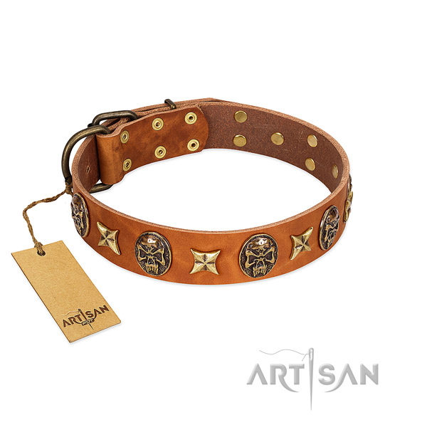 Handmade full grain leather collar for your dog