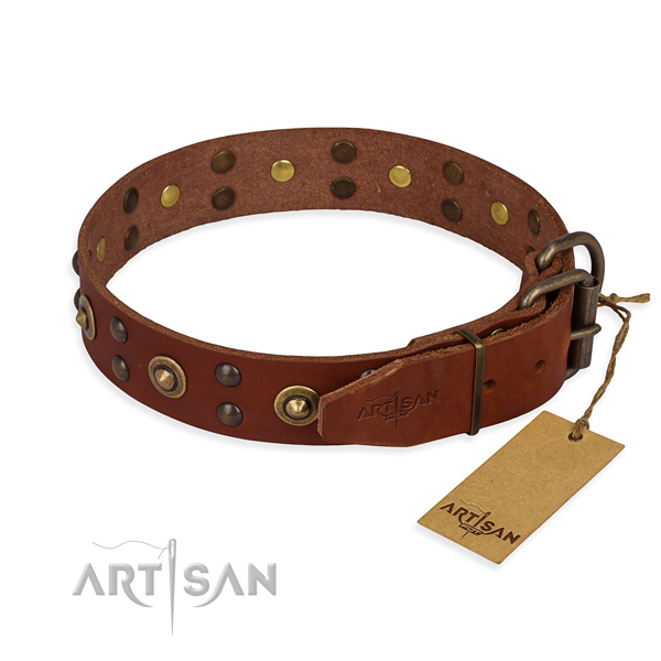 Durable fittings on leather collar for your beautiful dog