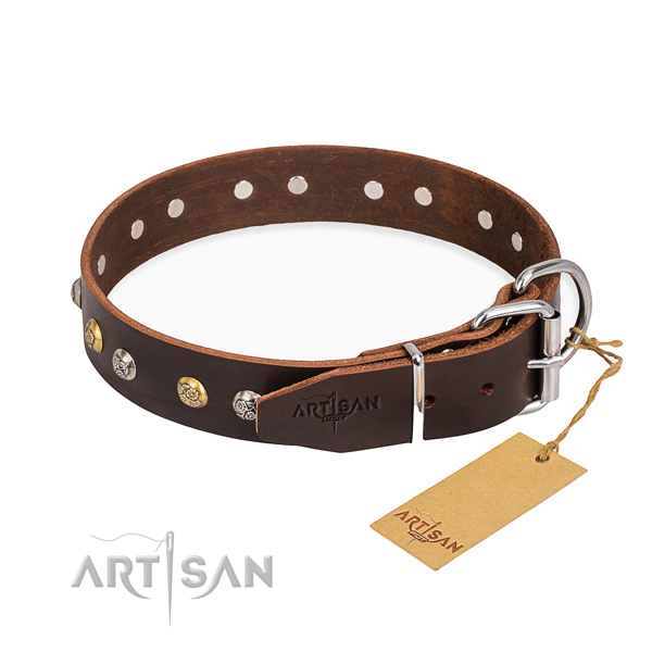 Best quality leather dog collar handmade for basic training