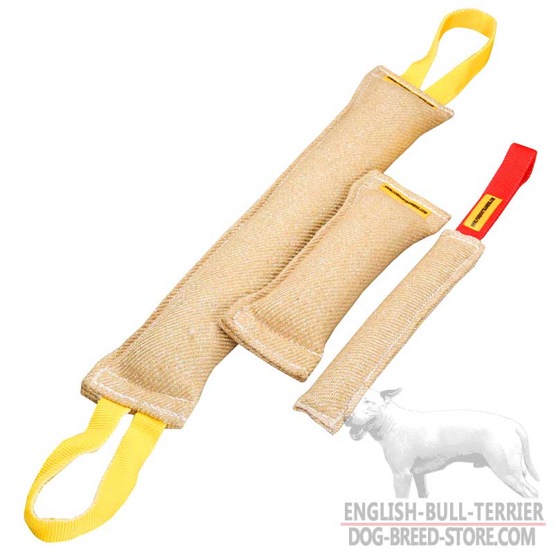 Superb Training Set of Jute Bite Tugs for Bull Terrier SE000111090 Training set Jute tugs 3 items TE23 TE24 TE2 Bull Terrier Harnesses Bull Terrier Muzzle Bull Terrier Collars Bull